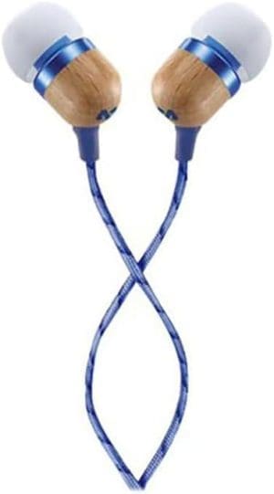 House of Marley Kopfhörer mit Kabel 'Smile Jamaica'- In-Ear Kopfhörer mit Mikrofon, 1-Knopf Steuerung & Geräuschisolierung, inkl. 2 Gel-Aufsätze und wicklungsfreies Kabel (Denim Blau)