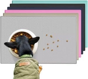 Conlun Futtermatte für Hunde, Futtermatte für Katzen, rutschfestes Design, 100 % wasserdichte Tierfuttermatte, erhöhter Rand, um das Auslaufen von Wasser oder Futter zu vermeiden, spülmaschinenfest