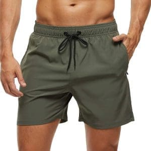 Arcweg Badehose für Herren mit Reißverschlusstasche Atmungsaktive Wasserabweisend Badeshorts Männer Trainingsshorts Elastisch Verstellbar Mit Tunnelzug Meshfutter