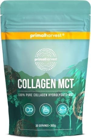 Collagen Pulver von Primal Harvest – Bioaktives Premium Collagen Complex, nachhaltige Grasfütterung, Kollagen Hydrolysat, Geschmacksneutral, optimale Löslichkeit (Primal Collagen MCT (1 Pack)