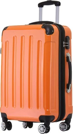 BEIBYE Zwillingsrollen 2048 Hartschale Trolley Koffer Reisekoffer Taschen Gepäck im ML-XL-Set (Orange, L)