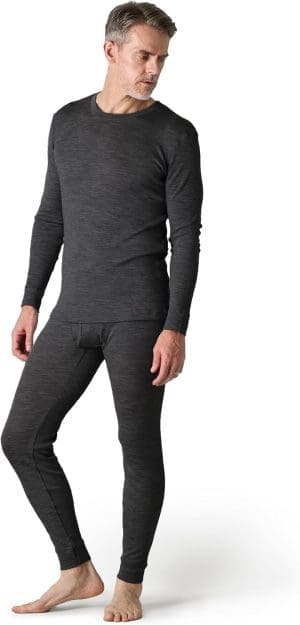 LAPASA Herren 100% Merinowolle Thermounterwäsche Set, Premium Merino Wolle Unterhemd & Unterhosen, Thermo Funktionsunterwäsche (M31 Warm/M126 Extra warm)