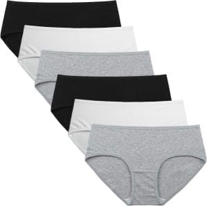 INNERSY Unterhosen Damen Baumwolle Atmungsaktive Hipster Unterwäsche Basic Bequeme Höschen 6er Pack