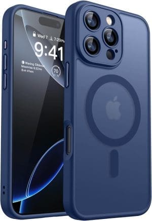 CANSHN für iPhone 16 Pro Hülle mit Kameraschutz für Magsafe (TOP Militärschutz & Magnetkraft) Extrem Haltbarkeit Hülle iPhone 16 Pro Case Stoßfest, Dunkelblau