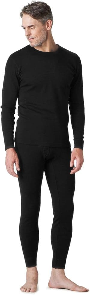 LAPASA Herren 100% Merinowolle Thermounterwäsche Set, Premium Merino Wolle Unterhemd & Unterhosen, Thermo Funktionsunterwäsche (M31 Warm/M126 Extra warm)