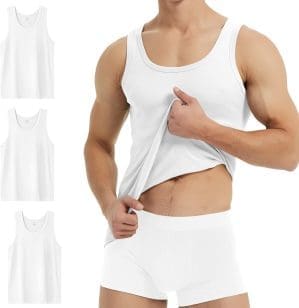 YouShow Unterhemd Herren 3/5er Pack 100% Baumwolle Tank Top Feinripp