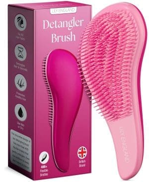 Haarbürste ohne Ziepen | Die Perfekte Detangler-Bürste für Locken, Glattes, Dickes, Dünnes Haar | Haarbürste für Kinder und Damen - Lily England Entwirrbürste für Lange Haare und Kurze (Rosa)