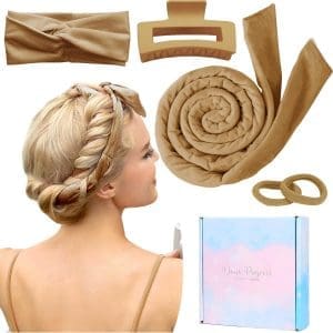 Neu Lockenwickler Locken Ohne Hitze,Heatless Curls Band Samt über Nacht mit Haarnadel Rutschfest DIY Hair Curler no Hea Set Haarband Wave Formers für Mittleres Langes Haar