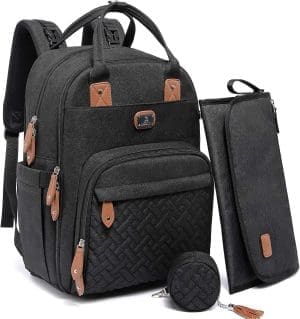 Dikaslon Wickeltasche Rucksack Großer Wickelrucksack mit Multifunktions-Babytaschen und mobiler Wickelauflage - Schnullerhalter und Kinderwagengurte - für Mama und Papa, Einheitsgröße