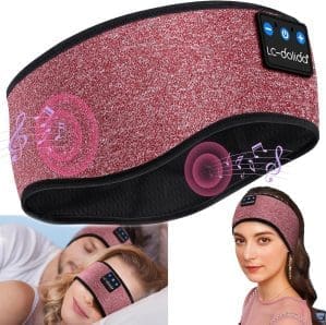 LC-dolida Schlafkopfhörer Bluetooth 5.4, Schlaf Stirnband Kopfhörer Stirnband Schlafmaske, Sportskopfhörer Musik schlafen Stirnband für Sport Training, Joggen, Yoga, Reisen