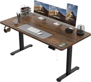 Homall Höhenverstellbarer Schreibtisch 140x70 cm, Schreibtisch Höhenverstellbar, Elektrischer Schreibtisch mit vierteiliger Tischplatte, Computertisch mit Memory-Funktion, Standing Desk