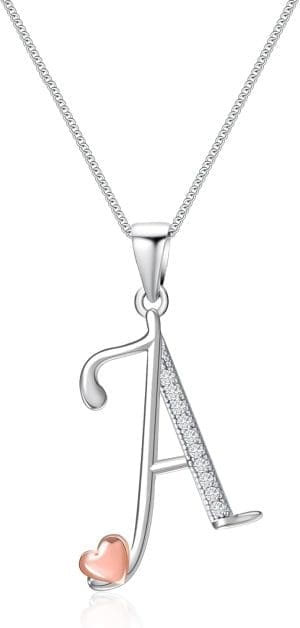 Mesovor Initialenkette aus 925er Silber für Damen und Mädchen, Buchstaben-Halskette aus 100 % Sterlingsilber mit Zirkonia, Schmuck, Geschenke für Familie, Mutter, Schwester, Ehefrau