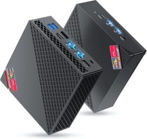 NiPoGi AM06 PRO Mini PC АMD Ryzen 7 5825U(8C/16T, bis zu 4,5 GHz), 32GB(2*16GB) DDR4 512GB M.2 SSD Mini Desktop Computer WiFi 6, RJ45 Dual LAN, 4K Triple Display Micro-PC mit VESA für Schule/Büro/HTPC