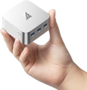 ACEMAGICIAN T8Plus Mini-PC, 12. Generation Intel Alder Lake N100 Mini-PC (bis zu 3,40 GHz), 12 GB LPDDR5 256 GB M.2 SSD Pocket Mini PC mit W11 Pro l Dual RJ45 | 4K HDMI*3 | WiFi 5 für Zuhause/Büro/Schule