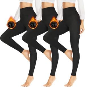 HLTPRO Thermo Leggings Damen im Winter, High Waist Thermohose Gefütterte Thermoleggins Warm Blickdicht für Sport