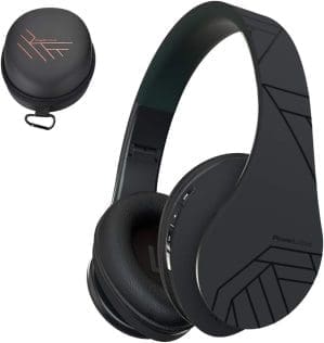 PowerLocus Bluetooth Over-Ear Kopfhörer, Kabellos Stereo Faltbare Kopfhörer Kabellose und Kabel-Kopfhörer mit integriertem Mikrofon, Micro SD/TF, FM für Handys/iPad/Laptops & PC (Schwarz)