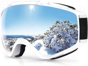 Findway Skibrille, Snowboard Brille für Brillenträger Herren Damen Erwachsene Jugendliche OTG UV-Schutz Kompatibler Helm Anti Fog Skibrillen Sphärisch Verspiegelt