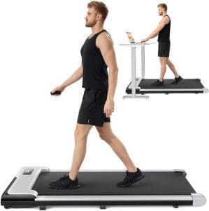 UMAY 2-in-1 Laufband für Zuhause klappbar 1650W, Walking Pad mit extra breitem 41 cm Laufband, rutschfest und stoßdämpfend Treadmill for Home mit Einer Tragfähigkeit von 115 KG