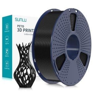 SUNLU PETG Filament 1,75 mm, 3D Druckerfilament PETG, Verbesserte Zähigkeit, Hohe Schlagfestigkeit, 3D Druckfilament 1,75 mm, Geeignet für die Meisten FDM 3D Drucker, 1kg Spule, Schwarz