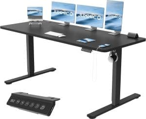 JUMMICO Höhenverstellbarer Schreibtisch Höhenverstellbar Elektrisch, Ergonomischer Steh-Sitz Tisch Stehpult Verstellbarer Computertisch,Stehschreibtisch Bürotisch Standing Desk,180 x 80 cm, Schwarz