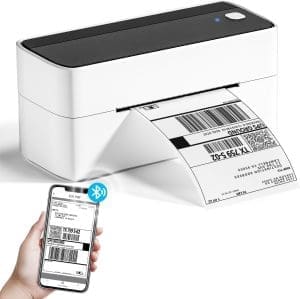 Phomemo Bluetooth Etikettendrucker, DHL Thermodrucker 4x6 Ettikettendrucķer, Bluetooth Etikettiergerät Label Printer für Barcode, Amazon, Etsy, Shopify, Royal Mail, DHL, FedEx, UPS etc