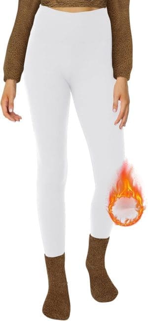 DDOBB Thermo Leggings Damen Gefüttert High Waist Thermoleggins Lang Mit Innenfleece Warm Teddy Sportleggins Strumpfhosen Thermohose Laufhose Winterkeid