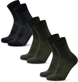 Dänische Ausdauer Leichte Merino Wolle Wandersaren, Wärme Wollsocken, Merino Socken, Gepolstert, Atmungsaktiv, Unisex, für Herren & Damen, 3 Paar