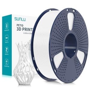 SUNLU PETG Filament 1,75 mm, 3D Druckerfilament PETG, Verbesserte Zähigkeit, Hohe Schlagfestigkeit, 3D Druckfilament 1,75 mm, Geeignet für die Meisten FDM 3D Drucker, 1kg Spule, Weiß