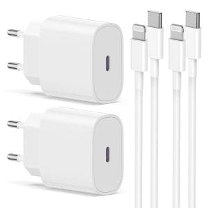 2Pack iPhone Schnellladegerät mit Ladekabel Original, iPhone Schnellladekabel USB C Power Adapter Typ C Ladestecker Netzteil mit Lightning Kabel für iPhone 14/13/12/11/iPad/XS/SE/Pro Max/Mini