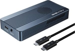 ACASIS 40Gbps M.2 NVMe SSD Gehäuse mit Lüfter,für M1 M2 Pro/Max,Thunderbolt Festplattengehäuse kompatibel mit Thunderbolt 4/3,USB4/3.2/3.1/3.0/2.0, unterstützt SSD Größe 2280 B+M M-Key