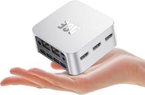 ACEMAGICIAN Mini-PC Intel 12. Gen Alder Lake N100 (bis zu 3,4 GHz), 16 GB LPDDR5 1 TB SSD Micro-Desktop-Computer | Dual LAN | Triple HDMI