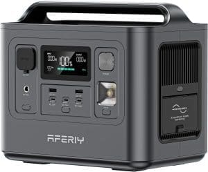 AFERIY 800W Tragbare Powerstation, 512Wh LiFePO4-Batterie, 1 Stunde Schnellladung, AC 230V, USV, 3500+Ladezyklen, Solargenerator für Outdoor-Camping/RV/Home Backup, 7 Jahre Garantie