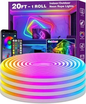 AILBTON Neon LED Leuchtleiste,6m Neon-LED-Streifen,Steuerung mit App/Fernbedienung,Mehrere Modi,IP65 Outdoor RGB Neonleuchte wasserdicht