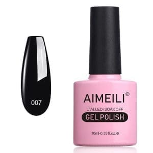 AIMEILI UV LED Gellack ablösbarer Gel Nagellack Schwarz Gel Polish - Blackpool (007) 10ml