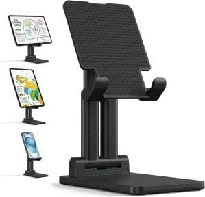 ARZOPA Tablet Ständer, Tragbarer Monitorständer, Verstellbarer Winkel und Faltbarer Stabiler Ständer für Schreibtisch, kompatibel mit tragbaren Monitoren, iPad-Tablets