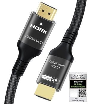 Adauxter 10K 8K HDMI 2.1 Kabel 1M, Zertifiziert 48Gbps Ultra High Speed ​​HDMI Kabel mit Ethernet 4K 240Hz 165Hz 144Hz 120Hz 8K 60Hz eARC HDCP2.3 HDR10+ PC Laptop TV Monitor Projektor PS5 X-Box