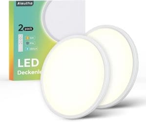 Aisutha LED Deckenleuchte, 24W 2800LM Deckenlampe LED Deckenleuchte Flach Dimmbar mit Fernbedienung, 3000K-6500K, IP54 Ultra Dünn Schlafzimmer Lampe für Wohnzimmer Kinderzimmer Küche Badezimmer