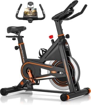 (Aktualisiert) Heimtrainer Fahrrad, DMASUN Ergometer Hometrainer Fahrrad mit einstellbarem magnetischem Widerstand, Kardio Training Indoor Cycling Bike Höhenverstellbar, Fitnessbike 160kg belastbar