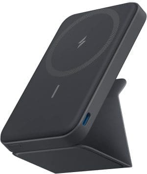 Anker 622 Magnetische kabellose Powerbank (MagGo), 5000 mAh Klappbare magnetische Powerbank mit USB-C für iPhone 14/13/12, Interstellar