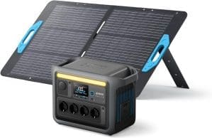 Anker SOLIX C1000 Set Tragbare Powerstation mit 100W Solarpanel, LiFePO4 Akku, 1800W Solargenerator, 4230V Steckdosen mit max. 2400W Leistung, LFP Powerstation für Outdoor, Camping und Stromreserve