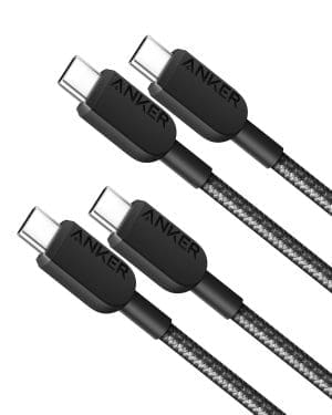 Anker USB C auf USB C Kabel, 310 USB C Kabel 60W, 90cm USB C Ladekabel für iPhone 16/15 Serie, MacBook Pro/Air, iPad Pro/Air, Galaxy S24, Pixel, Switch, LG und mehr (USB 2.0) 90cm +90cm