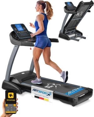 ArtSport Laufband Speedrunner 7000 klappbar mit Kinomap-Funktion, Lauffläche: 141 x 52 cm, bis 22 km/h, 22 Steigungsstufen & LCD-Display, bis 150 kg