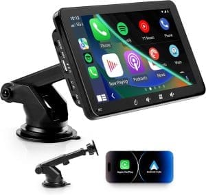 Auto-Display kompatibel mit CarPlayy und Android Car, Wireless Connect Radio, tragbares Android Carplay 7 Zoll IPS Touchscreen 1080P, Siri Assistant (7 Zoll)