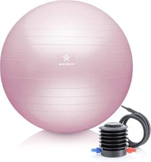 BODYMATE Gymnastikball Sitzball Trainingsball mit GRATIS E-Book inkl. Luft-Pumpe, Ball für Fitness, Yoga, Gymnastik, Core Training, für starken Rücken als Büro-Stuhl