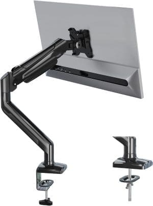 BONTEC Monitor Halterung für 13-34 Zoll Bildschirm Hält 3-9 kg, Gasdruckfeder Arm, Neigbar, Schwenkbar, Drehbar, Ergonomischer Bildschirmhalterung 1 Monitor mit Kabelführung, VESA 75/100mm