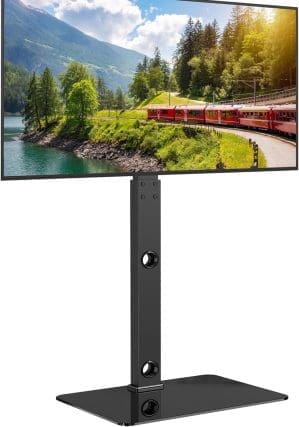 BONTEC TV Ständer Standfuß Fernsehstand für 30-70 Zoll Flach & Curved Fernseher bis zu 40 kg, Schwenkbar & Höhenverstellbar, TV Bodenständer Hoher, Max. VESA 600 x 400 mm