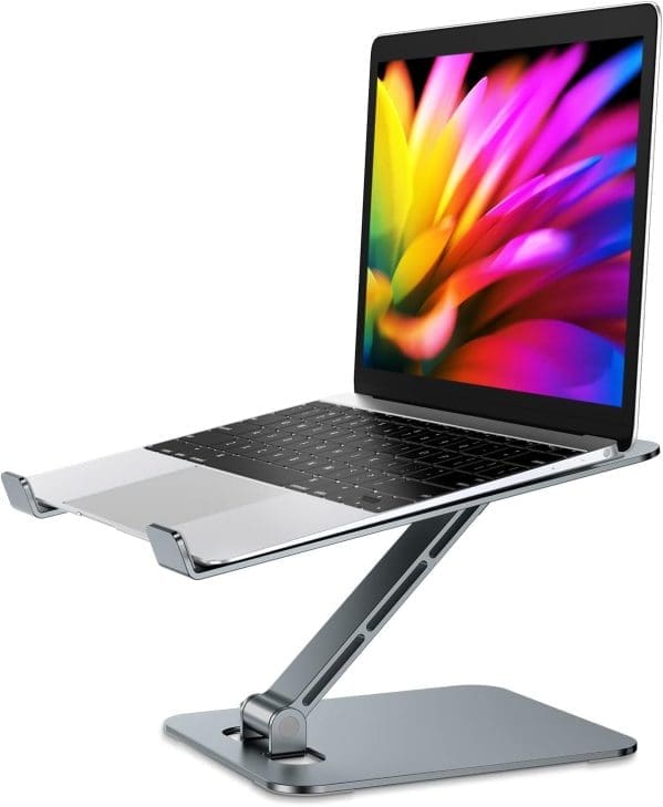 Babacom Laptopständer höhenverstellbar, faltbarer Laptopständer aus Aluminiumlegierung, ergonomischer, belüfteter Laptopständer, kompatibel mit MacBook Air, Pro, allen Laptops 10-16 Zoll (Grau)