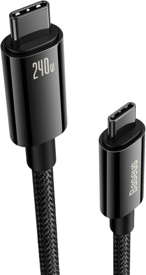 Baseus USB C Kabel, 240W PD Schnellladekabel USB C auf USB C Kabel, Zinklegierung Typ C Ladekabel für MacBook Pro 2020 iPad Air Dell HP Samsung Galaxy S22 S21 S20, Steam Deck