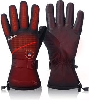 Beheizte Handschuhe mit 5500-mAh-Akku, beheizte Handschuhe für Damen und Herren, dick, wasserdicht, winddicht, Touchscreen-Heizung, wiederaufladbare Winterhandschuhe, Motorradhandschuhe, 1 Paar