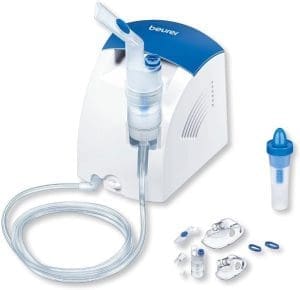 Beurer Inhalator IH 26 und Nasenspülung mit Kompressor, Inhalationsgerät zur Behandlung von Atemwegserkrankungen wie Erkältungen und Bronchitis, Weiß, 1 Stück (1er Pack)